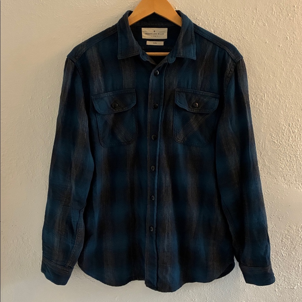 Imogene and Willie Blue Plaid Earl Shirt